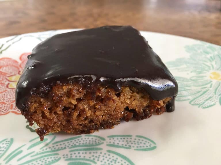 Honey Almond Flour Cake with 1 Minute Chocolate Frosting