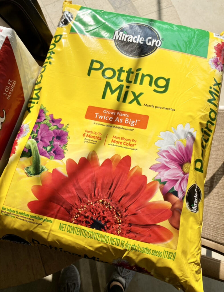 miracle grow is a great potting mix to grow a garden
