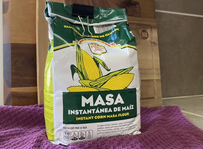 bag of pueblo lindo instant corn masa to make homemade tortillas