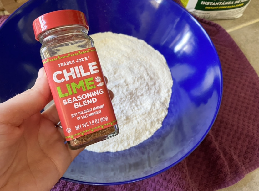 Trader Joe's chile lime seasoning blend to make tortillas