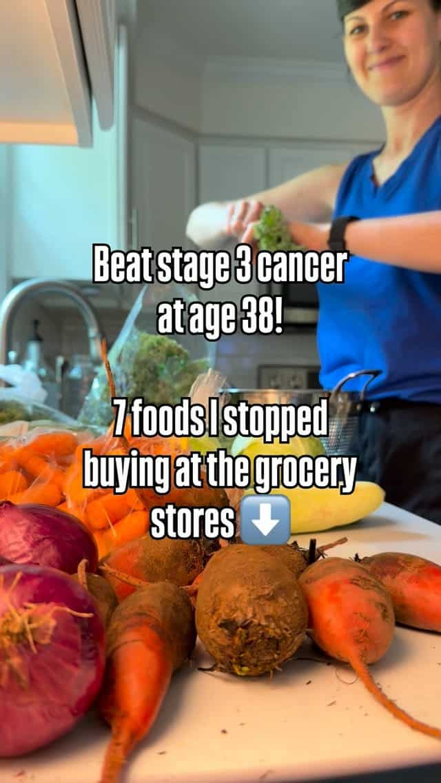 I loved the idea of shopping at farmer’s markets or making my own food before cancer, but I let convenience take control of my wallet.
Now most of our groceries I purchase outside the stores and I’ve never felt healthier!
🥩 Bone Broth
I make my own from grass-fed beef bones or pasture-raised chicken instead of buying boxed broth. BUT I will splurge and buy @just.ingredients.shop chocolate bone broth!
🍞 Bread
We ONLY eat homemade bread now. Sourdough is life!
🥣 Granola (ALL CEREALS)
I make my own with simple ingredients instead of buying ultra-processed cereal.
🥪 Lunch Meat
Instead: I cook a whole chicken (bought from the farmers market - pasture-raised), debone the chicken and use that as lunch meat.
🥚 Eggs
I choose pasture-raised eggs from my local farmers market instead of grocery store eggs. Way more fresh, and more nutritious!
🥕 Carrots
Once you taste a farmers market carrot, you’ll understand why I never went back.
🍅 Canned Tomatoes
I buy fresh tomatoes from local farms and freeze them myself each summer. Canned tomatoes are terribly acidic.
The list could be even longer! My goal is to buy very little from the grocery stores.
❤️ Real Food Lunchbox Cookbook is ON SALE, just in time for back-to-school season. You’re going to love these easy budget-friendly real food recipes. Comment LUNCH for the link and grab a copy for your kitchen today!
*FOR INFORMATIONAL PURPOSES ONLY, NOT MEDICAL ADVICE.