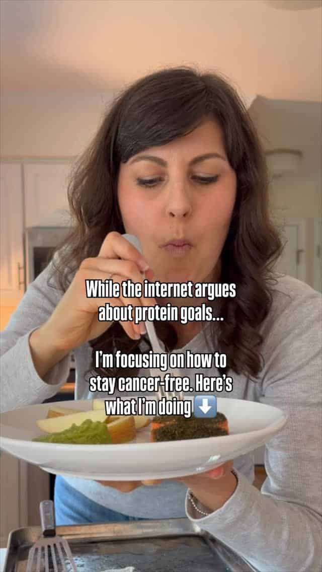 Cancer changes what you obsess over.
I still believe protein matters. In fact, every meal I eat includes a quality source of protein.
But after hearing the words, “You have cancer,” I stopped asking only, “Did I hit my protein goal today?”
Now I ask…
✔️ Did I eat enough colorful plants?
✔️ Did I get enough fiber?
✔️ Did I include healthy fats?
✔️ Did I nourish my gut?
✔️ Did I move my body?
✔️ Did I get outside?
✔️ Did I prioritize sleep?
✔️ Did I slow down and thank God for another day?
My goal isn’t to chase the latest nutrition trend. My goal is to build habits that support my health for the rest of my life, one meal at a time.
👉🏼 Comment FOOD and I’ll send you the daily foods I eat as a cancer survivor to support my long-term health.
*FOR INFORMATIONAL PURPOSES ONLY NOT MEDICAL ADVICE