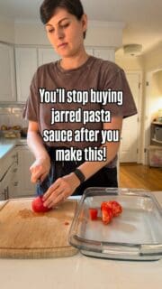 Jarred pasta sauce gives me terrible heart burn! So I don’t buy it ever or canned tomatoes. Instead I roast fresh tomatoes and make the most flavorful sauce.

Comment SAUCE for the recipe!

Tomatoes are a phenomenal food for cancer prevention, according to leading functional doctors, eating them fresh is best!