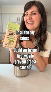 Soy blocks human estrogen by attaching to the beta receptors in the breasts. Multiple doctors are finally speaking out on this topic and it’s something we MUST pay attention to!

I have heard many doctors also state that soy is the number one best cancer preventing food for breast cancer! Do your research, and learn from reputable doctors.

I personally drink soy milk often! My favorite way to consume it is in my 3-ingredient hot cocoa.

RECIPE:
1 cup organic soy milk
1 Tbsp cacao powder (higher antioxidants)
1 Tbsp honey, stir in after milk has been heated.

Comment BOWL for my famous Egg Roll In A Bowl recipe that you’ll absolutely love! Featuring ground turkey, not pork!

Here’s the link to the full reel from Dr. William Li: 
https://www.instagram.com/reel/DXeUI7atTKD/?stkn=cHdrc25yMHZ6aW15

* FOR INFORMATIONAL PURPOSES, ONLY NOT MEDICAL ADVICE