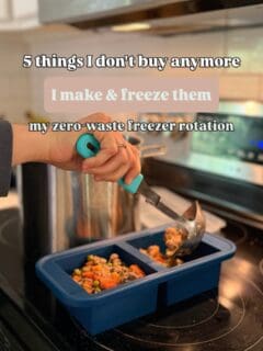 5 things I don’t buy anymore — I make & freeze them:
1. garlic cubes in olive oil
2. roasted tomato sauce
3. bone broth from chicken feet
4. oatmeal waffles 
5. boiled apples

Each one saves money, cuts waste, and is ready when I need it.

Comment GUIDE and I’ll send you information on food storage, freezer rotation, and zero food waste + 20 freezer recipes we actually make!

Which one are you trying first?