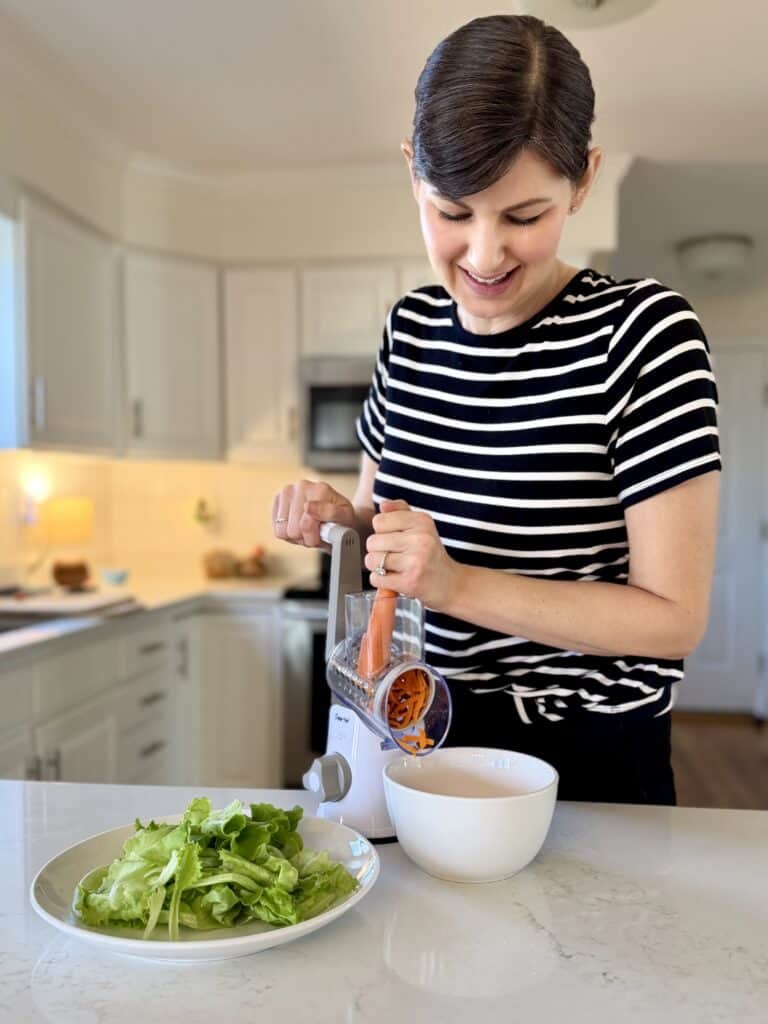 Aimee from Homemaker on a Budget shares how she makes anti-cancer chopped salad.