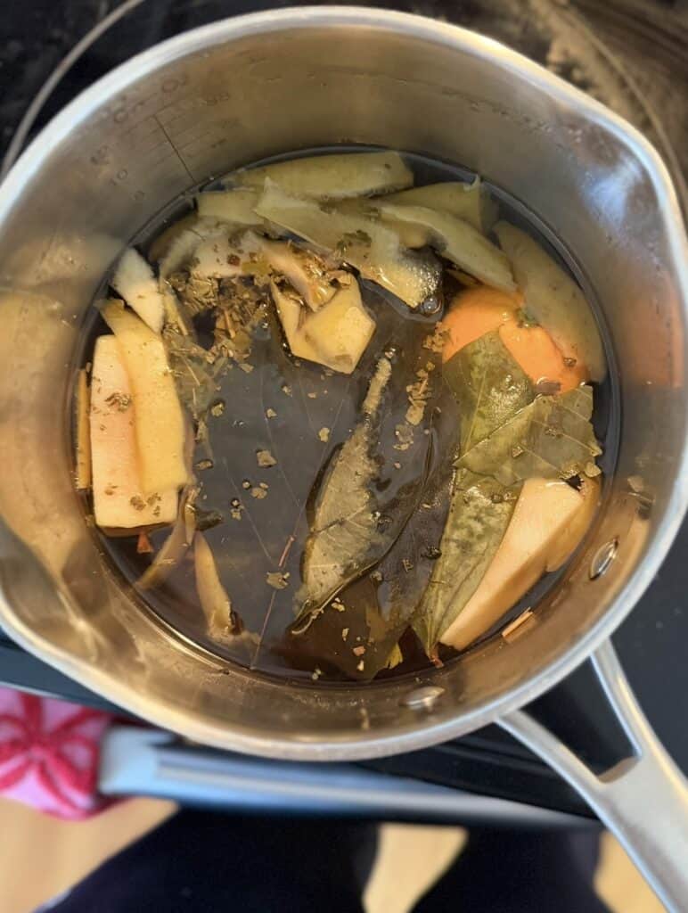 a big pot of fruit leaf tea for my family when they're sick