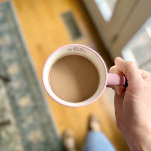 Aimee from Homemaker on a Budget shares best 3-ingredient hot chocolate with cocoa powder.