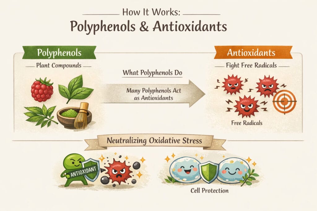 a visual of how polyphenols work