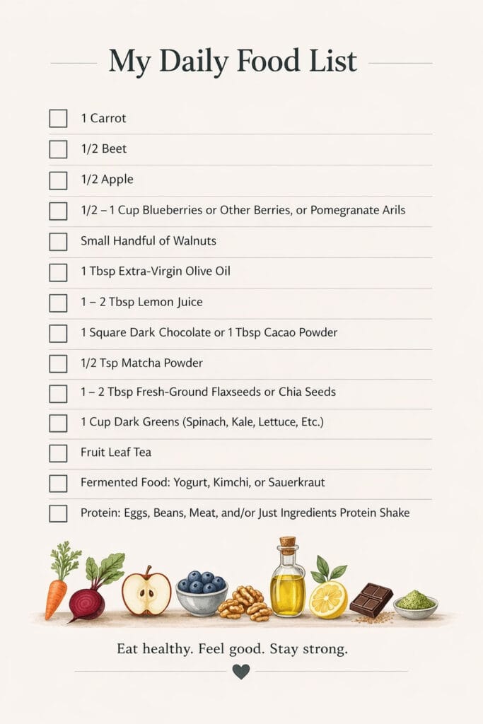 aimee guess daily food list to powerful antioxidant rich foods.