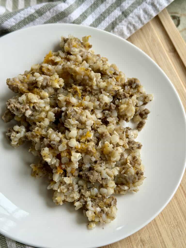 ground beef and grains bowl is the perfect simple weeknight dinner