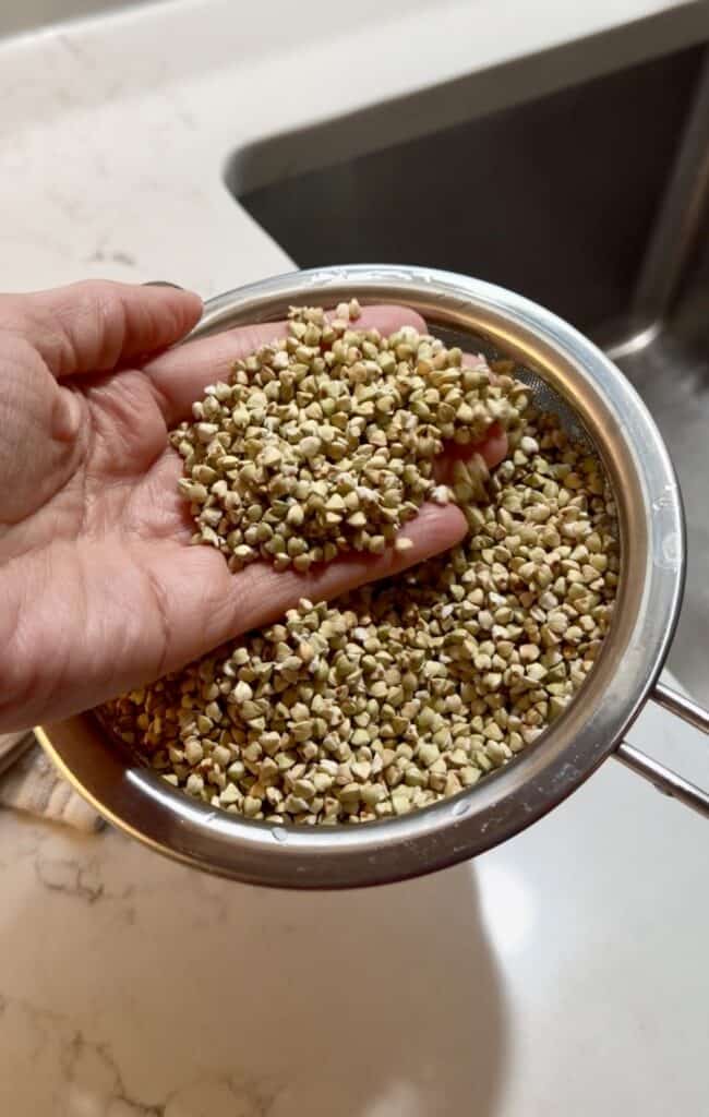 rinsing buckwheat groats