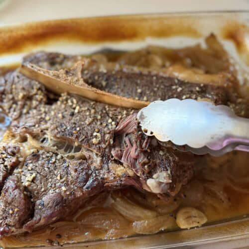 Aimee from Homemaker on a Budget serves up a grass-fed beef chuck roast with simple ingredients for a healthy dinner.