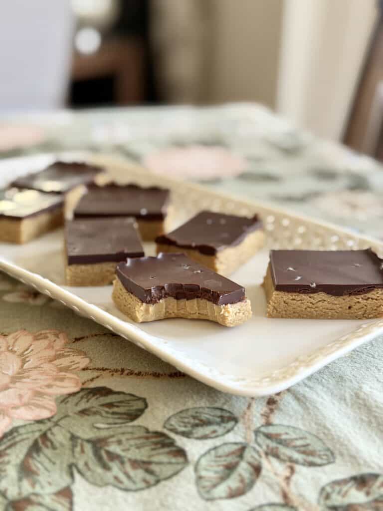 Aimee from Homemaker on a Budget showcases her healthy no-bake buckeye bars recipe.