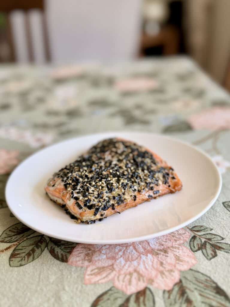 Aimee from Homemaker on a Budget makes a flavorful salmon fillet from frozen.
