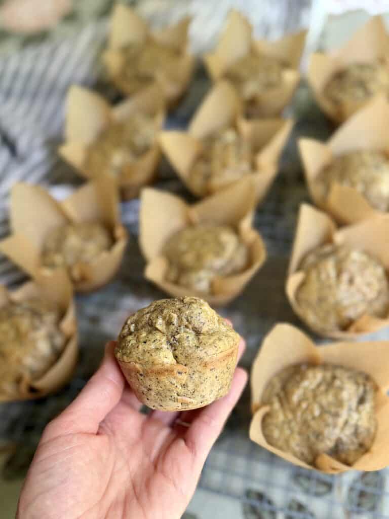 Aimee from Homemaker makes a delicious, protein-rich savory muffins from pancake mix. 