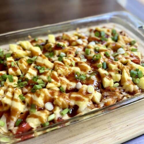 Aimee from Homemaker on a Budget shares her family favorite recipe of chicken with pineapple: Hawaiian Chicken Bake.