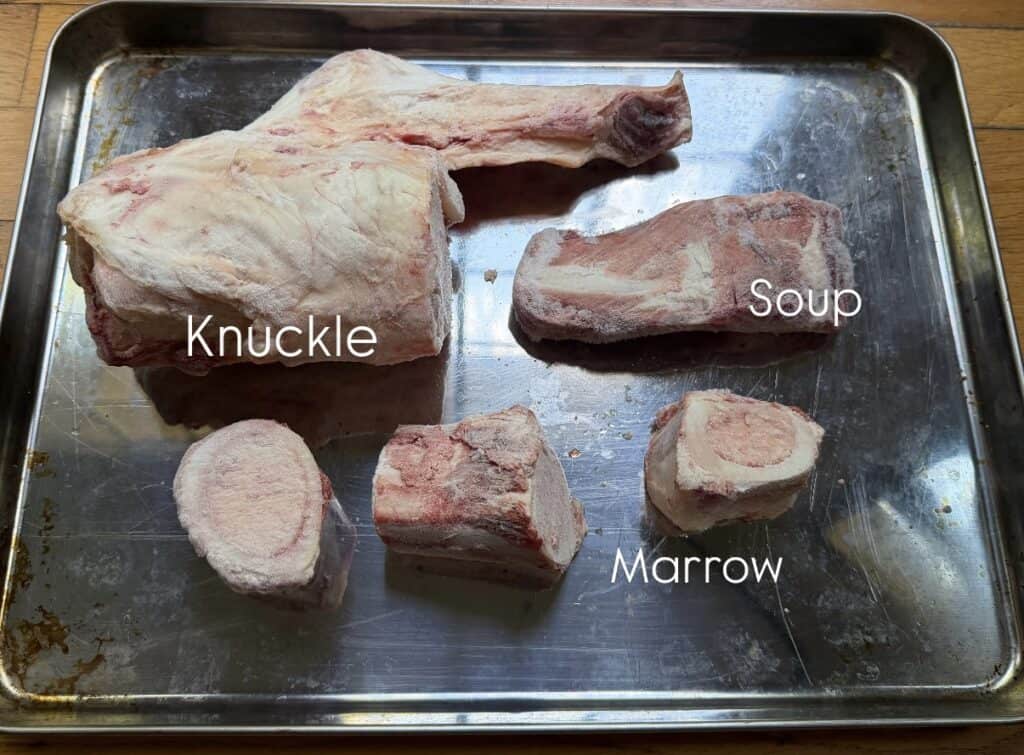 Aimee from Homemaker on a Budget shows us the cuts of grass-fed beef used for beef marrow bone broth in the Instant Pot.