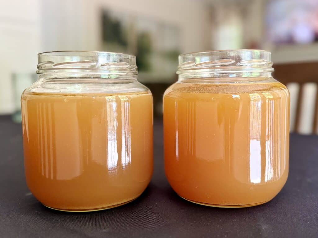 Aimee from Homemaker on a Budget shares her secrets for Instant Pot Beef Bone Broth made from beef bone marrow.  