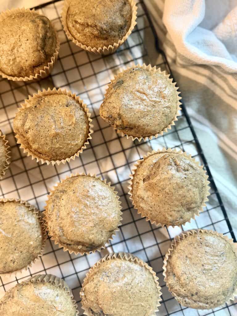 Aimee from Homemaker on a Budget shows a step-by-step recipe for blueberry muffins made from pancake mix. 