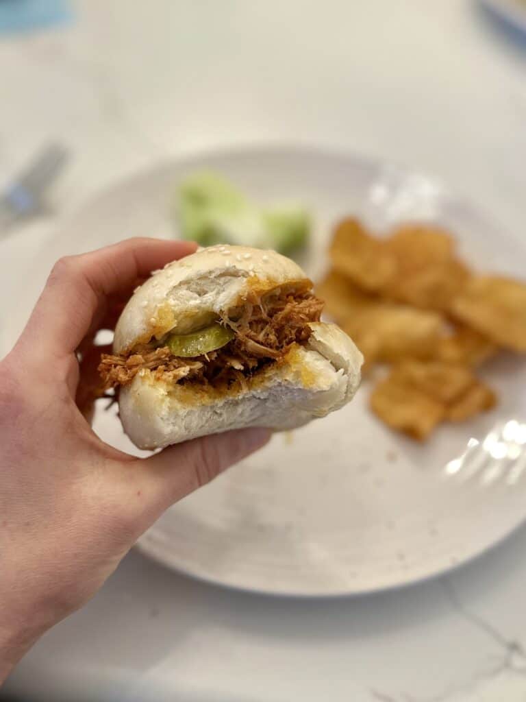 Aimee from Homemaker on a Budget uses all-natural BBQ sauce on delicious homemade sliders. 