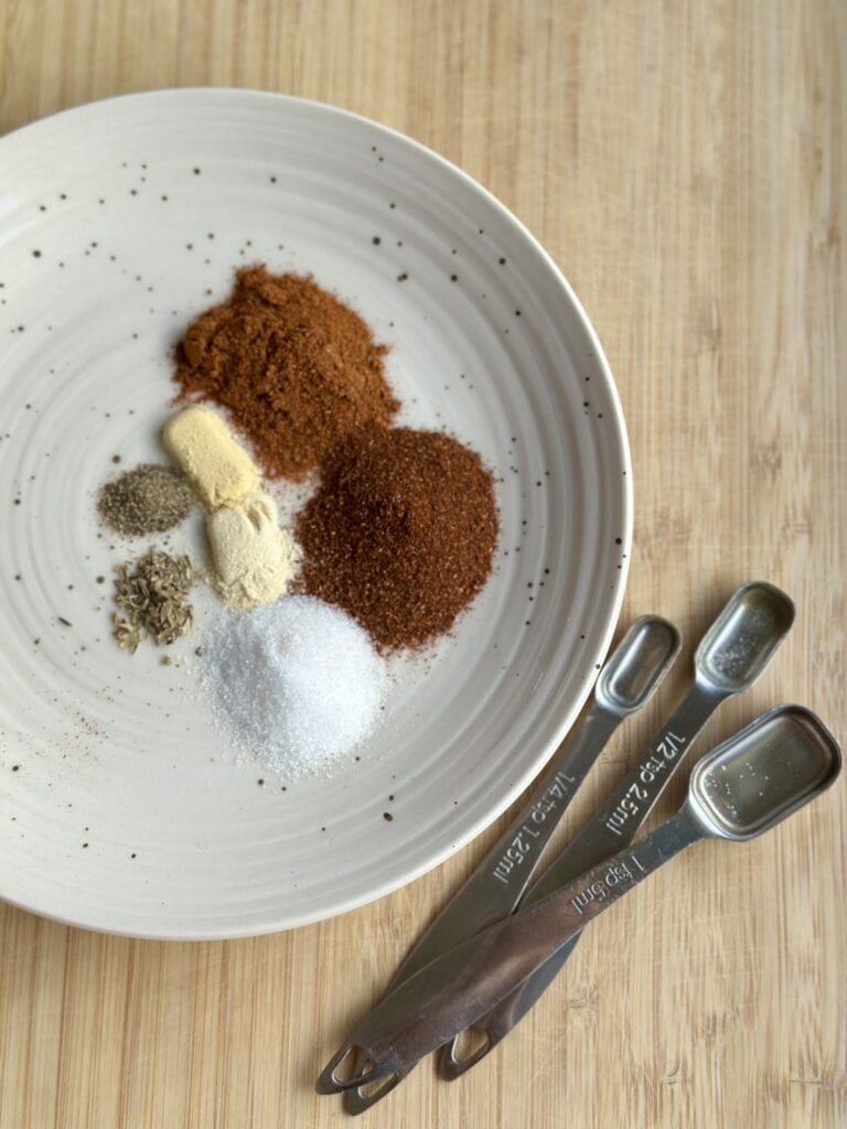 Aimee from Homemaker on a Budget combines a number of spices in this flavorful homemade bbq sauce. 
