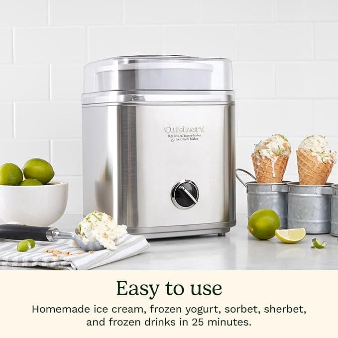 Aimee from Homemaker on a Budget uses a Cuisineart Ice cream maker machine to create a homemade 3-ingredient chocolate coconut ice cream. 