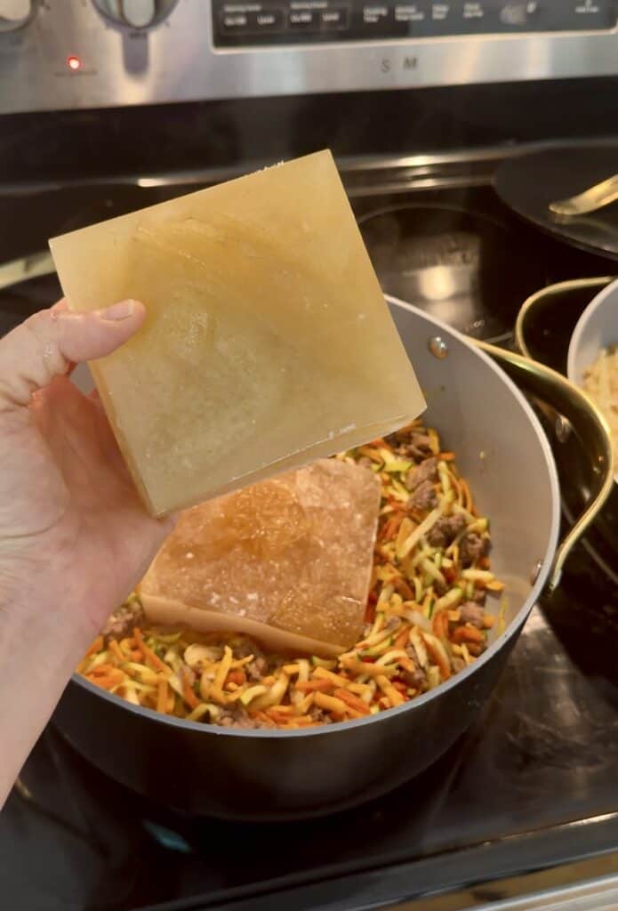 Aimee from Homemaker on a Budget uses prepared homemade broth to mix in with creamy sweet potato hamburger soup. 
