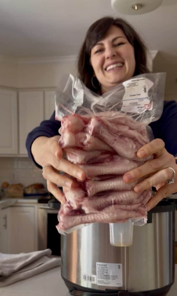 Aimee from Homemaker on a Budget shares her cheap farmer's market buy: chicken feet for collagen broth. 