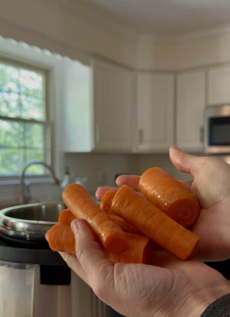 Carrots up the nutrient content in this delicious and flavorful chicken feet collagen broth from Aimee with Homemaker on a Budget. 